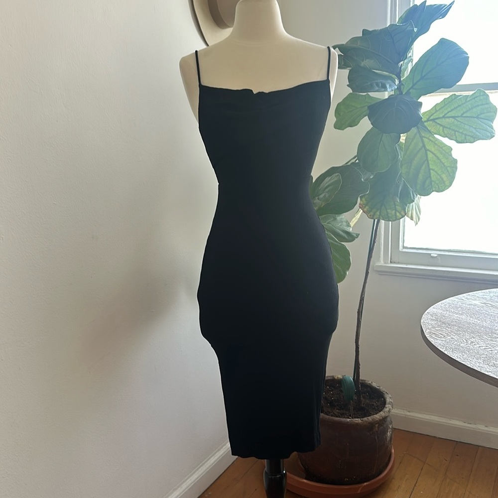 Here comes the sun black cowl next dress